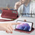 For Samsung Galaxy S22+ 5G Geometric Zipper Wallet Side Buckle Leather Phone Case(Red)