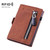 Men PU Leather Short Zipper RFID Wallet(Striped Aprid)