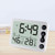 Multifunctional Indoor Thermometer And Hygrometer Large Screen Alarm Clock Kitchen Electronic Countdown Timer(White Shell Red Button)