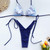 Ladies Stitching Bikini Split V-Tie Swimsuit (Color:Bandage Size:M)