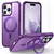 For iPhone 15 Pro MagSafe Magnetic Rotating Holder Phone Case(Purple)