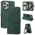 For iPhone 15 Pro Max Skin Feel Multi-card Wallet Leather Phone Case(Green)