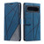 For Google Pixel 8 Skin Feel Splicing Leather Phone Case(Blue)