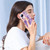 For Xiaomi 13 Lite 5G Electroplating Marble IMD TPU Phone Case with Ring Holder(Purple 002)