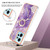 For Xiaomi Redmi Note 12 4G Global Electroplating Marble IMD TPU Phone Case with Ring Holder(Purple 002)