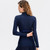 Plus Velvet Long-sleeved Yoga Sportswear for Women (Color:Sea Blue Size:S)
