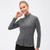 Autumn And Winter Zipper Long-sleeved Sports Jacket for Ladies (Color:Colour Gray Size:M)