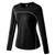 Fall And Winter Plus Velvet Quick-drying Stretch Yoga Long-sleeved Shirt for Ladies (Color:Black And Gray Lines Size:M)