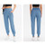 Autumn And Winter Loose Sports Trousers For Ladies (Color:Fog Blue Size:XXL)