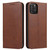 For iPhone 13 Pro Calf Texture Magnetic Horizontal Flip Leather Case with Holder & Card Slots & Wallet (Brown)