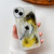 For iPhone 14 Plus Oil Painting Electroplating TPU Phone Case(White)