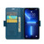 For iPhone 13 Pro CaseMe 023 Butterfly Buckle Litchi Texture RFID Anti-theft Leather Phone Case(Blue)