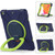 For Apple iPad 10.2 2021 / 2020 / 2019 Contrast Color Silicone + PC Protective Case with Holder & Shoulder Strap(Navy Blue + Yellow Green)