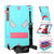 For Samsung Galaxy Tab S7 FE / S7+ / S8+ Spider Texture Silicone Hybrid PC Tablet Case with Shoulder Strap(Mint Green + Rose Red)