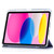 For iPad 10th Gen 10.9 2022 3-Fold Lock Buckle Leather Smart Tablet Case(Lavender Purple)