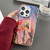 For iPhone 13 Dual-sided Lamination Oil Painting IMD Phone Case(City)