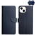 For iPhone 15 Genuine Leather Fingerprint-proof Flip Phone Case(Blue)