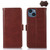 For iPhone 15 Plus Crazy Horse Top Layer Cowhide Leather Phone Case(Brown)