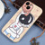 For iPhone 13 mini Spaceman Binoculars Phone Case(Beige and Pink)