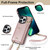 For iPhone 13 Pro Zipper Card Bag Phone Case with Dual Lanyard(Rose Gold)