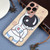 For iPhone 11 Pro Max Spaceman Binoculars Phone Case(Beige and Pink)