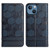 For iPhone 15 Plus Football Texture Magnetic Leather Flip Phone Case(Dark Blue)