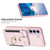 For Samsung Galaxy S21 5G BF27 Metal Ring Card Bag Holder Phone Case(Pink)