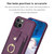 For iPhone 15 BF27 Metal Ring Card Bag Holder Phone Case(Dark Purple)