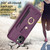 For iPhone 15 BF27 Metal Ring Card Bag Holder Phone Case(Dark Purple)