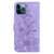 For iPhone 12 Pro Max Lily Embossed Leather Phone Case(Purple)