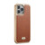 For iPhone 14 Pro Fierre Shann Snake Texture Electroplating PU Phone Case(Brown)