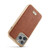 For iPhone 14 Pro Fierre Shann Snake Texture Electroplating PU Phone Case(Brown)