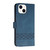 For iPhone 15 Cubic Skin Feel Flip Leather Phone Case(Blue)