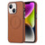 For iPhone 14 Plus Side Leather Magsafe Phone Case(Brown)