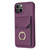 For iPhone 15 BF29 Organ Card Bag Ring Holder Phone Case(Dark Purple)
