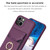 For iPhone 15 BF29 Organ Card Bag Ring Holder Phone Case(Dark Purple)