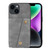 For iPhone 15 Double Buckle Card Slots PU+TPU Phone Case(Grey)