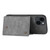 For iPhone 15 Double Buckle Card Slots PU+TPU Phone Case(Grey)