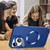 For iPhone 14 Skin Feel Magnifier MagSafe Lens Holder Phone Case(Purple)