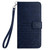 For iPhone 11 Pro Rhombic Texture Leather Phone Case with Lanyard(Blue)