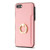 For iPhone SE 2022 / 2020 / 8 / 7 Ring Card  Litchi Leather Back Phone Case(Pink)