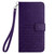 For iPhone 14 / 13 Rhombic Texture Leather Phone Case with Lanyard(Purple)