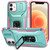 For iPhone 12 / 12 Pro Sliding Camshield Holder Phone Case(Grey Green + Pink)