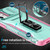 For iPhone 12 / 12 Pro Sliding Camshield Holder Phone Case(Grey Green + Pink)