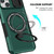 For iPhone 14 Plus Sliding Camshield Magsafe Holder TPU Hybrid PC Phone Case(Deep Green)