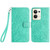 For OPPO Reno9 Pro+ Tree Birds Embossed Pattern Leather Phone Case(Green)