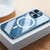 For iPhone 15 Metal Frame Frosted PC Shockproof MagSafe Case(Ocean Blue)