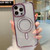 For iPhone 11 Pro Max MagSafe Magnetic Transparent TPU Electroplated Phone Case(Purple)