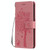 For OPPO Reno5 5G Tree & Cat Pattern Pressed Printing Horizontal Flip PU Leather Case with Holder & Card Slots & Wallet & Lanyard(Pink)