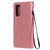 For OPPO Reno5 5G Tree & Cat Pattern Pressed Printing Horizontal Flip PU Leather Case with Holder & Card Slots & Wallet & Lanyard(Pink)